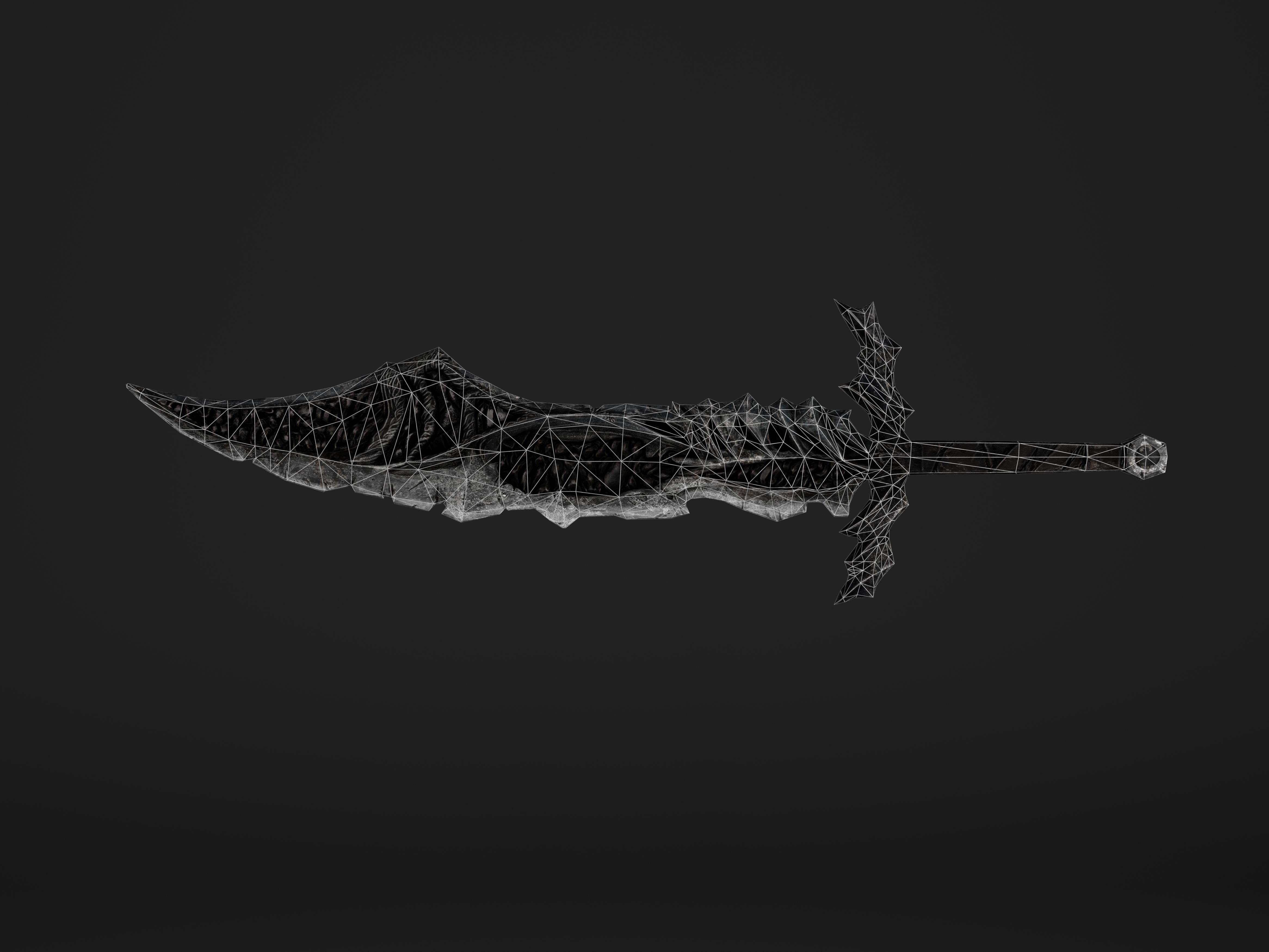 The Black Sore Sword Low-poly 3D model_1