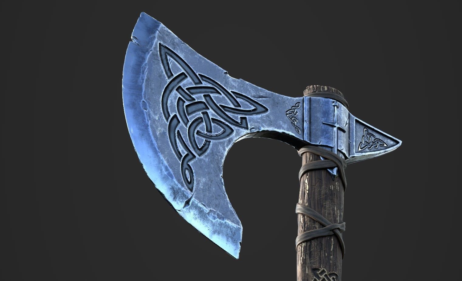 Viking axe 3D model_7