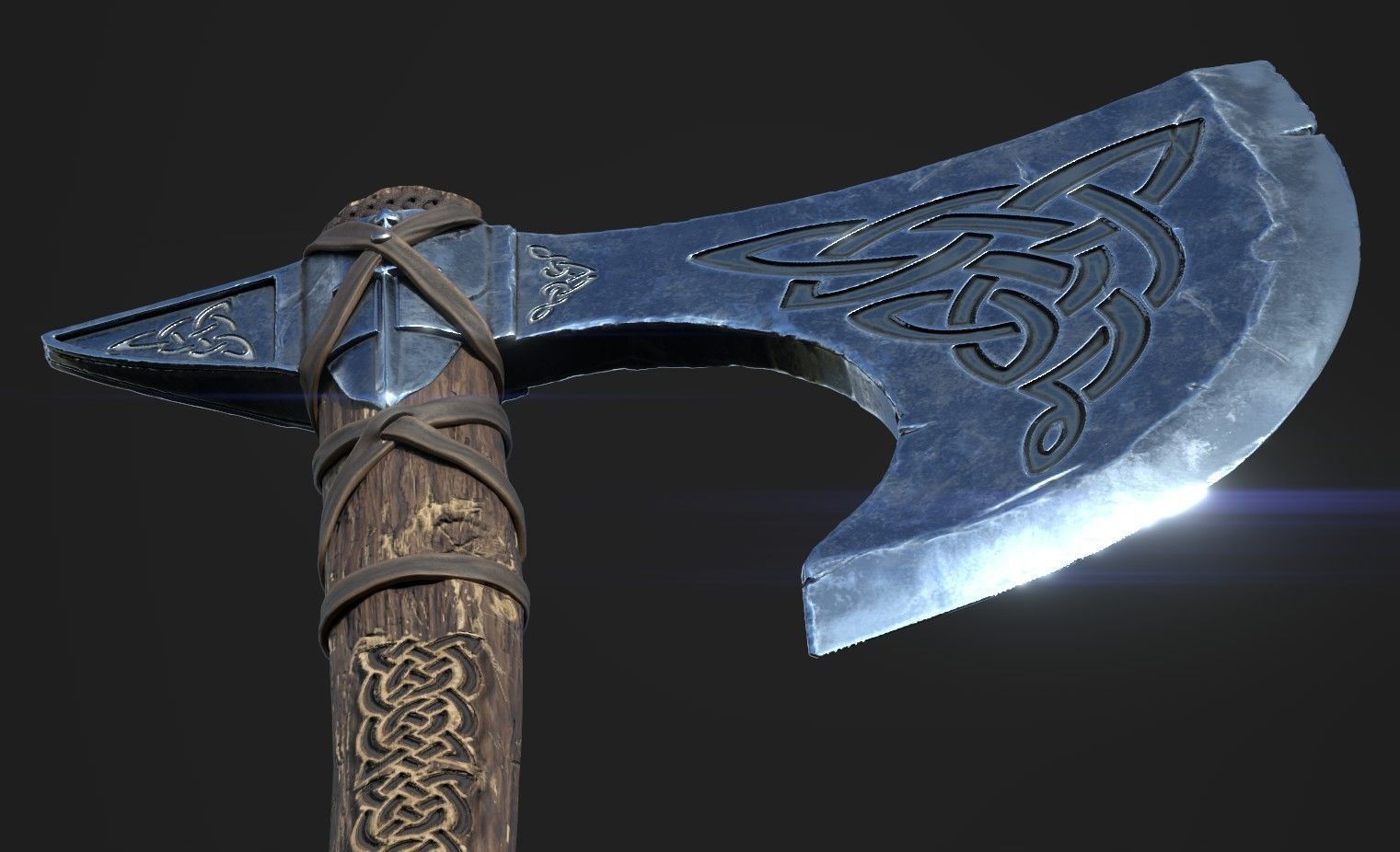 Viking axe 3D model_3