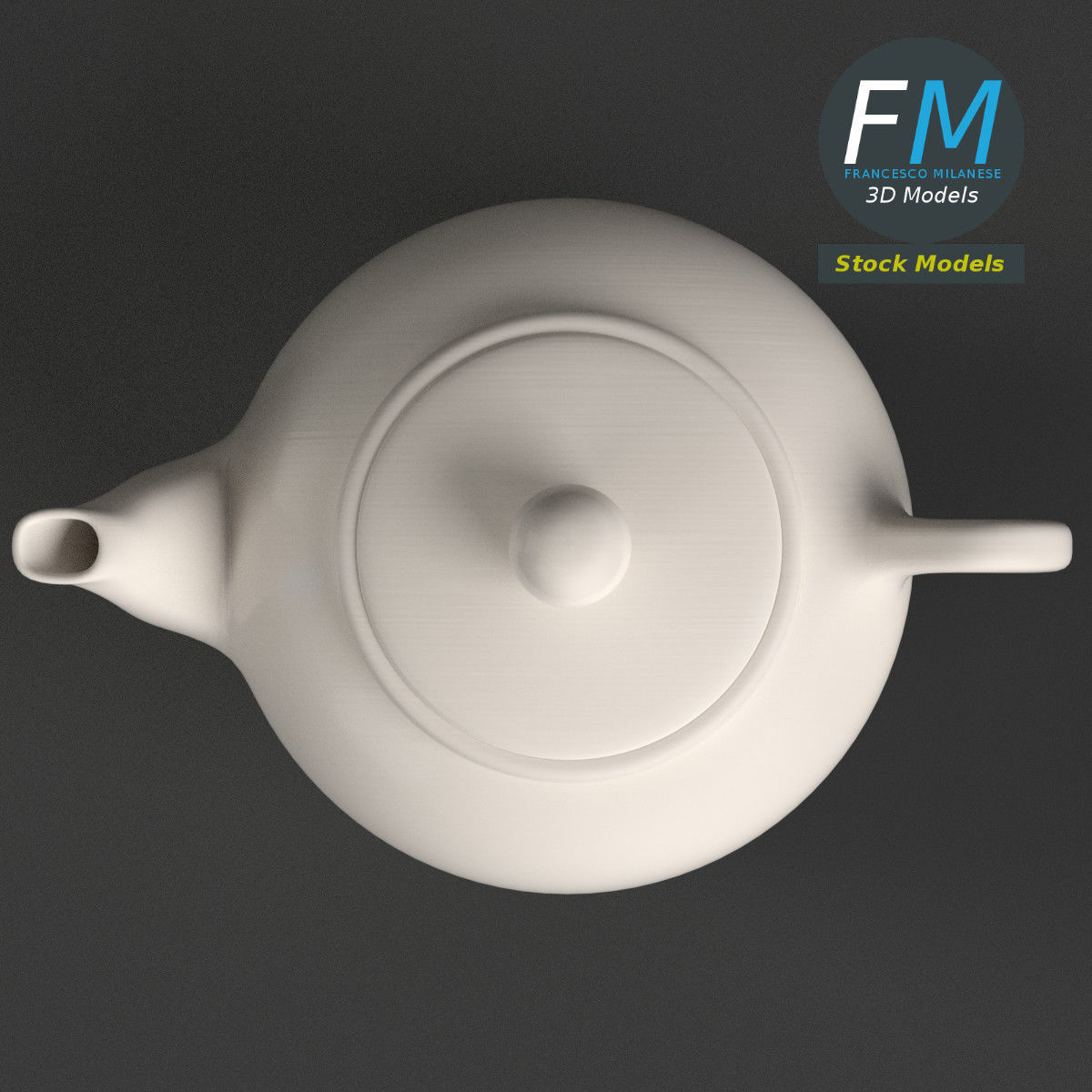 Porcelain teapot 1 3D model_6