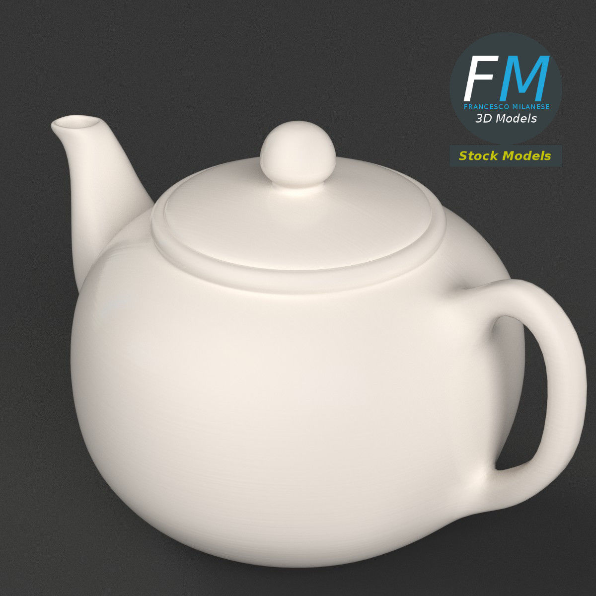 Porcelain teapot 1 3D model_2