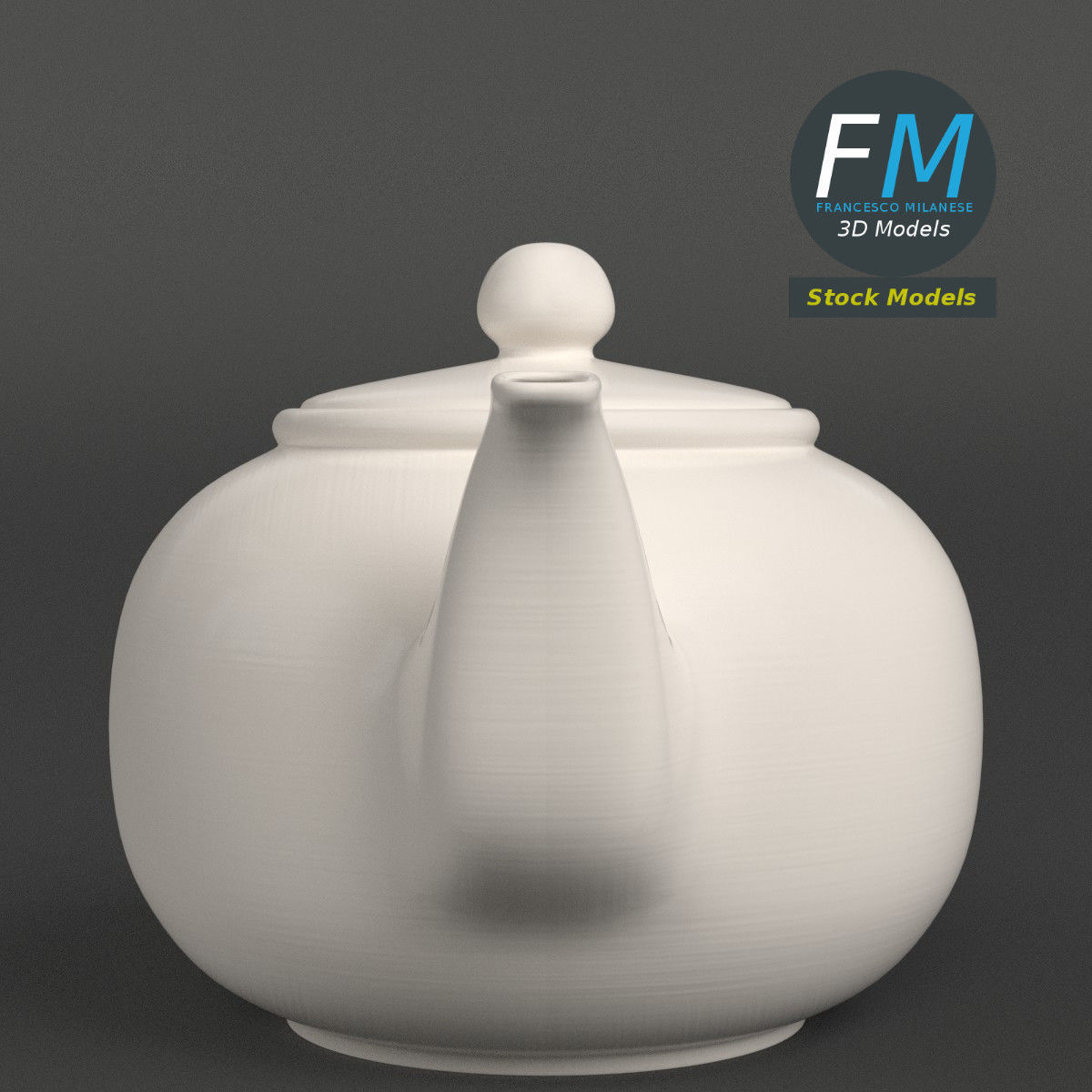 Porcelain teapot 1 3D model_4