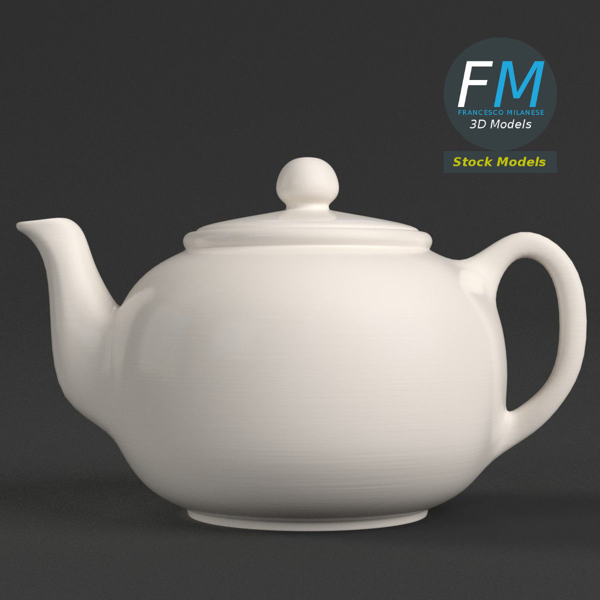 Porcelain teapot 1 3D model_3