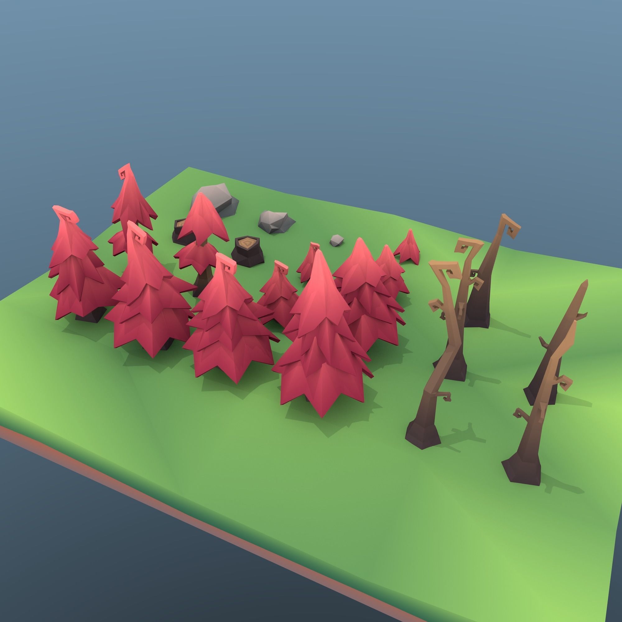 3D model Low poly tree package VR / AR / low-poly | CGTrader