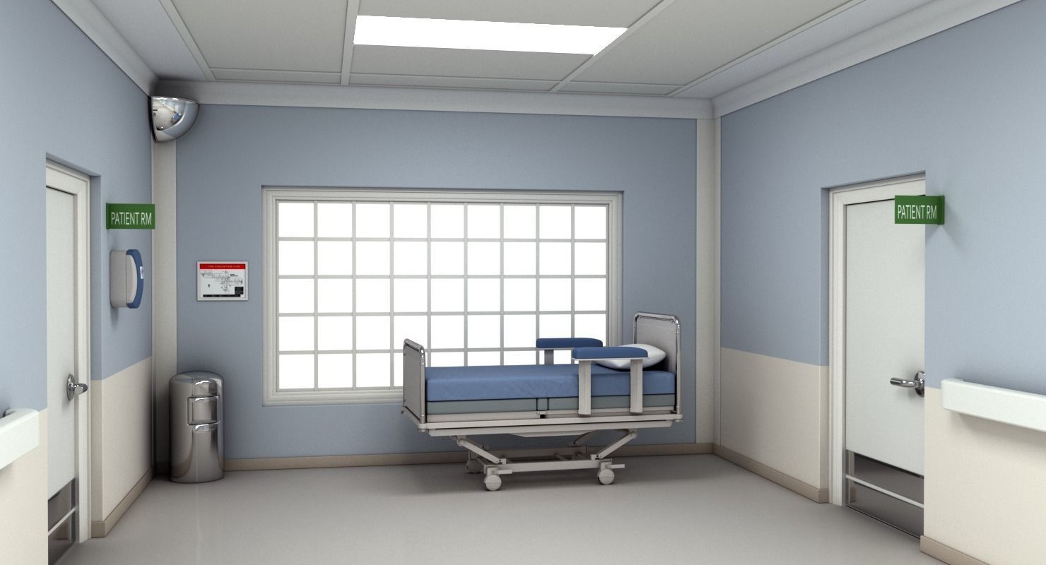 Hospital Hallway Modular MAX 3D model_13