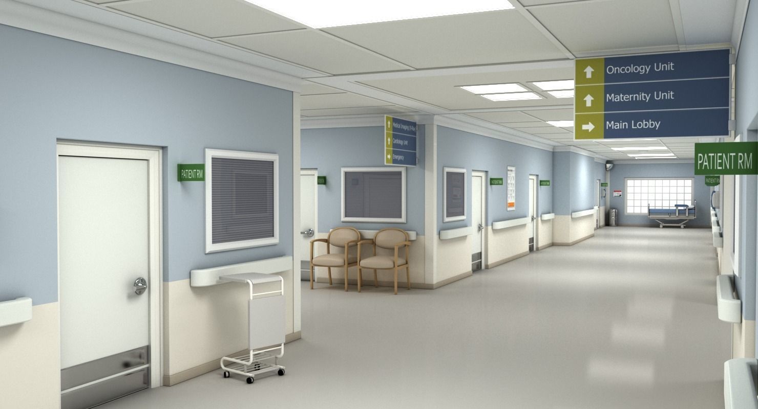 Hospital Hallway Modular MAX 3D model_14