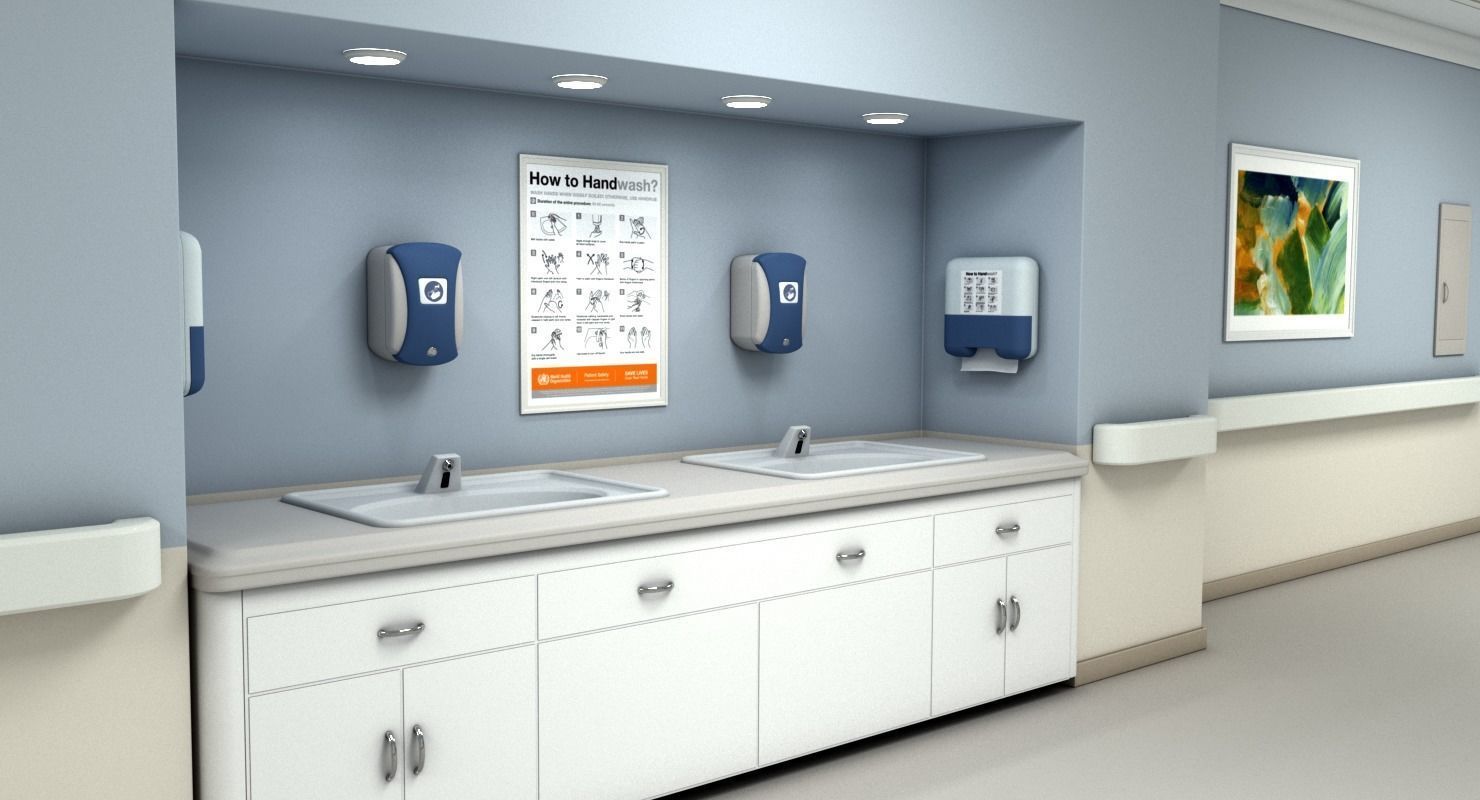Hospital Hallway Modular MAX 3D model_8
