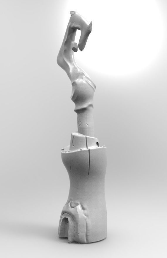 Stylized tower 3D print model_4