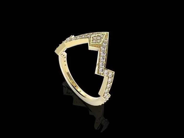 Diamond Ring with Radius Design 3D print model