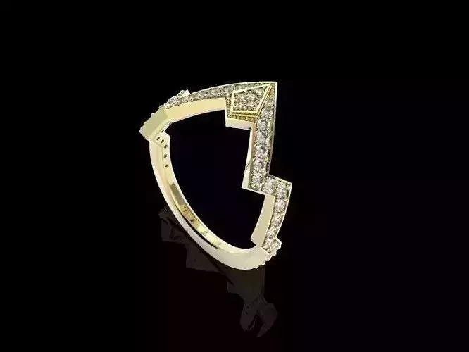 Diamond Ring with Radius Design