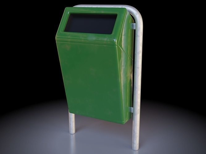 Low-Poly Street Bin Low-poly 3D model