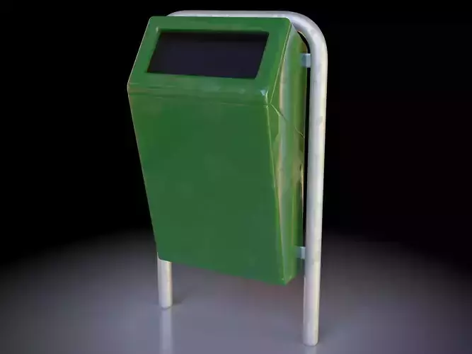 Low-Poly Street Bin Low-poly 3D model