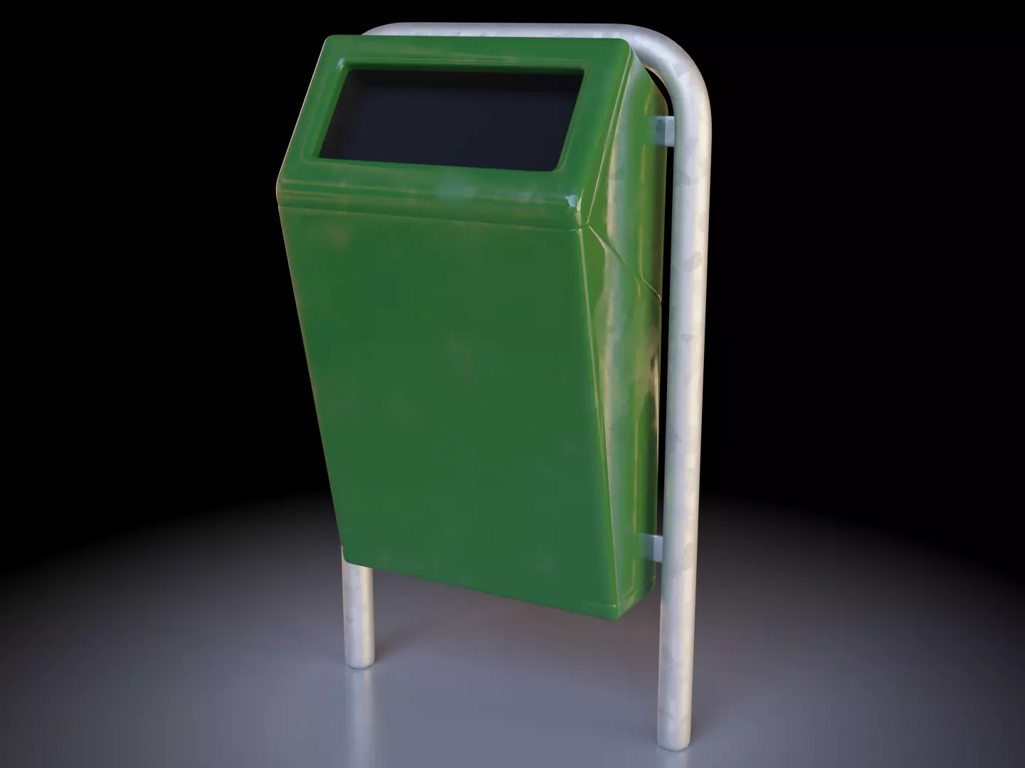 Low-Poly Street Bin Low-poly 3D model_0