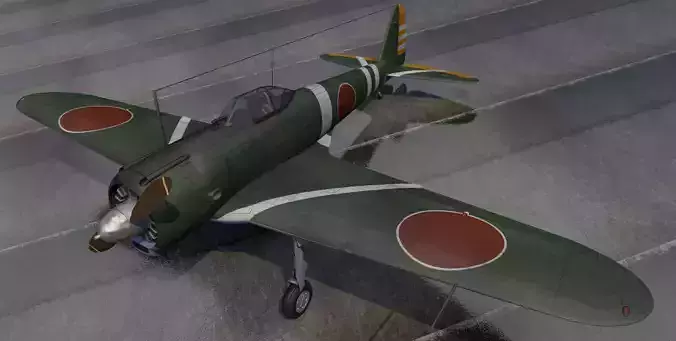 Nakajima Ki-43-1b Hayabusa - aka Oscar 3D model