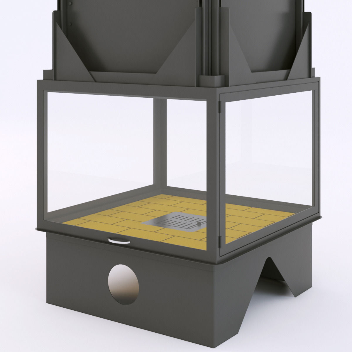 totem 4faces suspendu wood stove 3D model_3