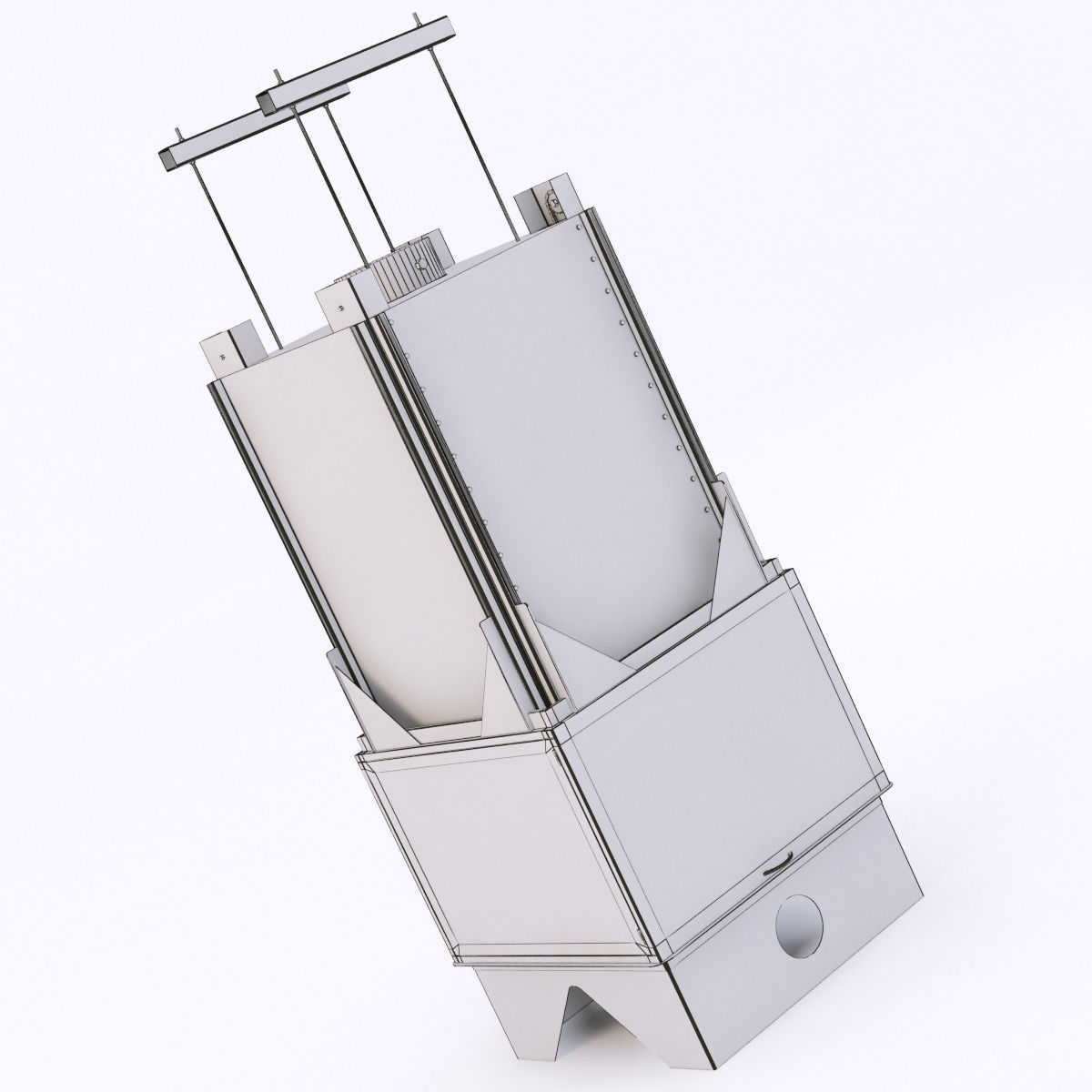 totem 4faces suspendu wood stove 3D model_5