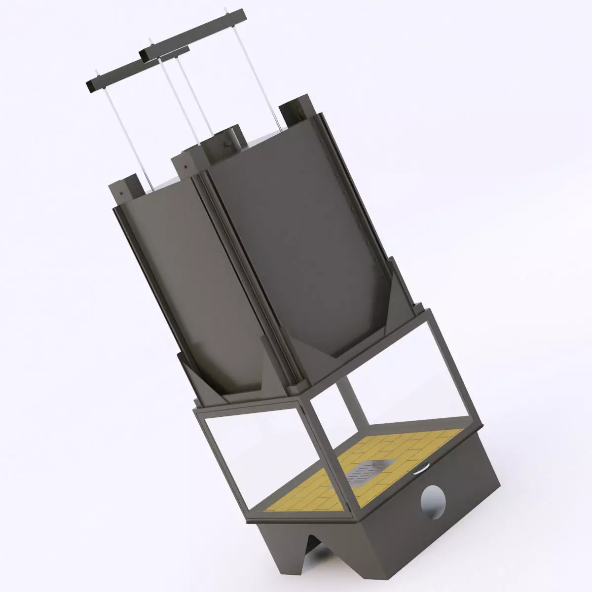 totem 4faces suspendu wood stove 3D model_0