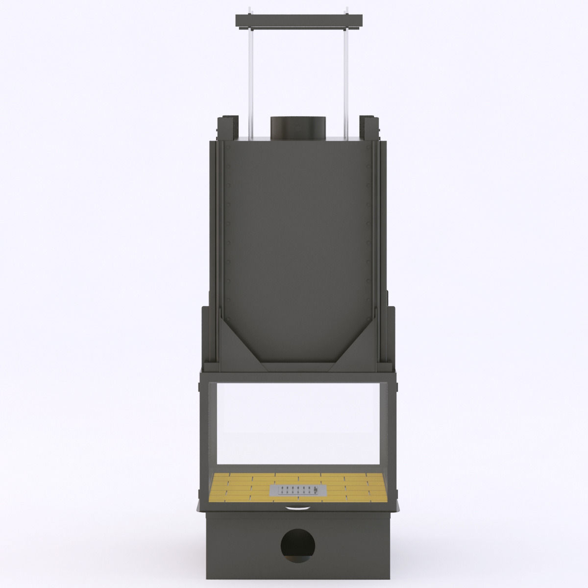 totem 4faces suspendu wood stove 3D model_1