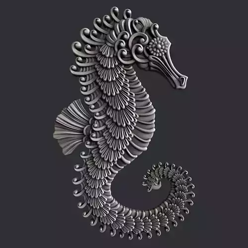 3d STL models for CNC router sea Horse
