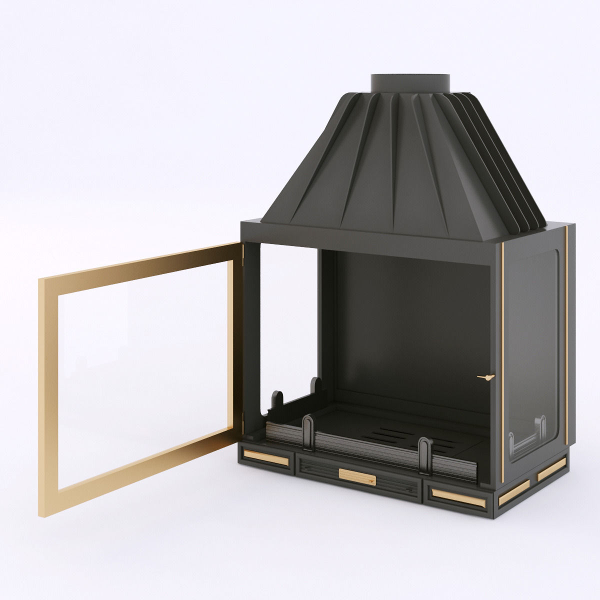 Seguin multivision 7000 wood stove 3D model_2