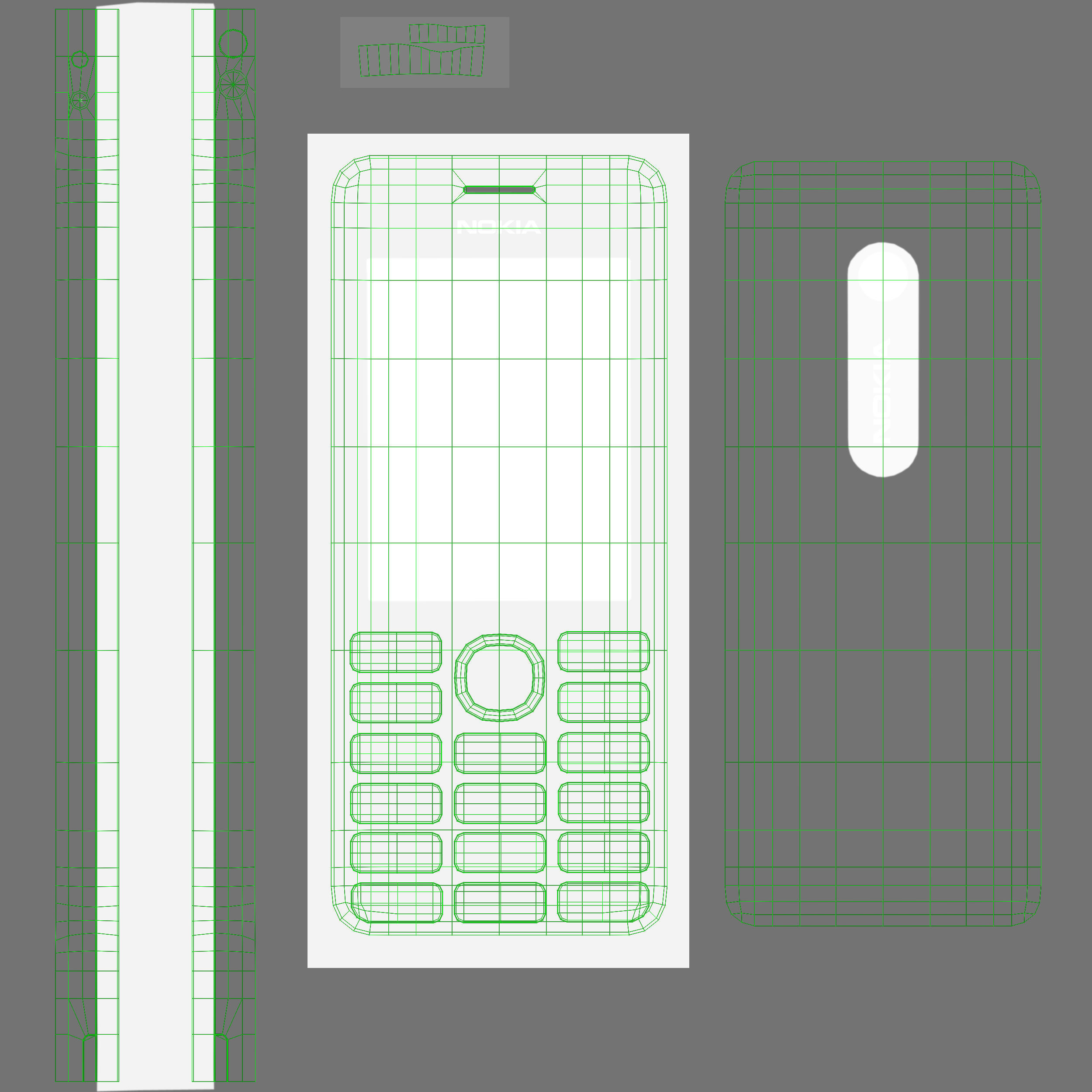 Nokia 206 Dual Sim cellphone 3D model_34