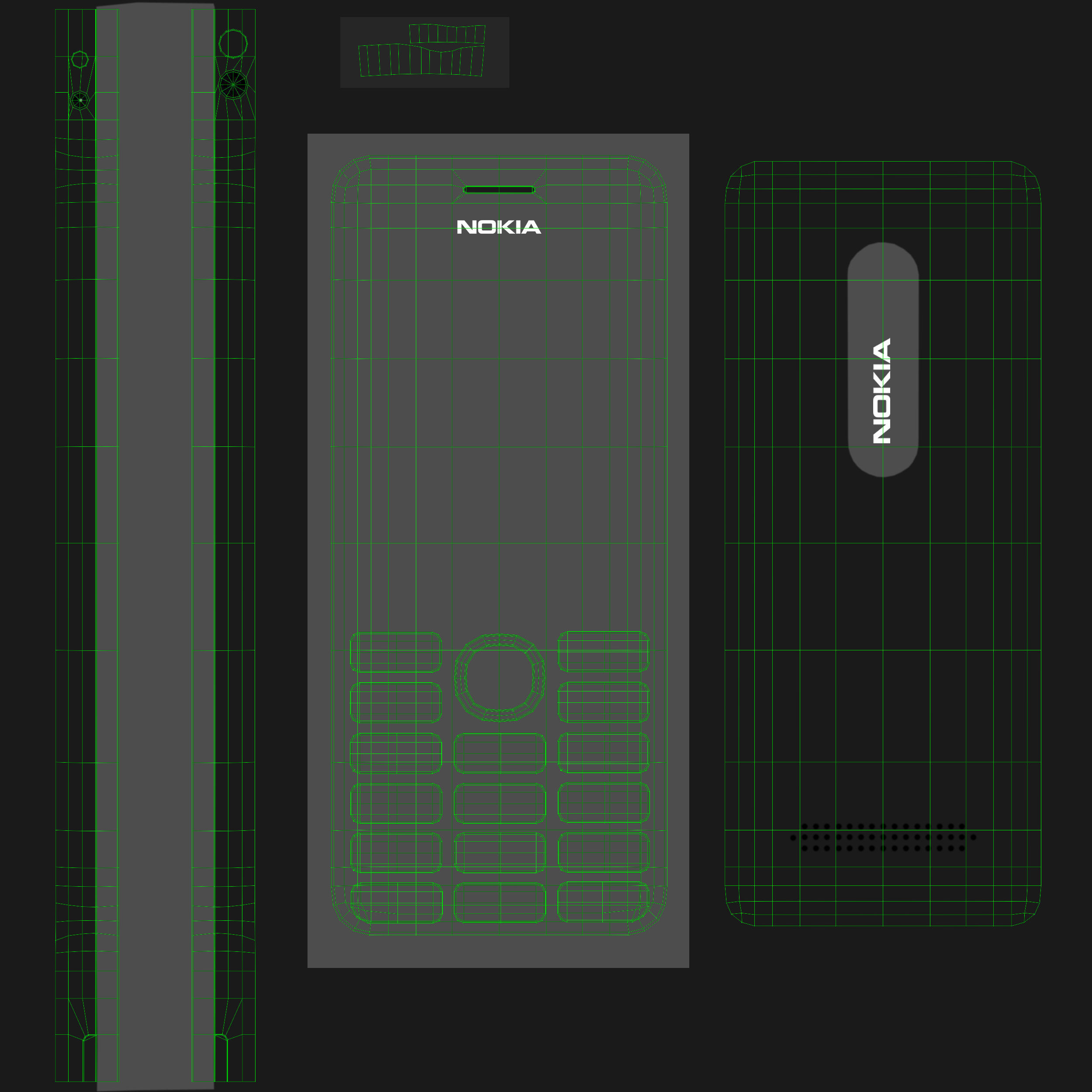 Nokia 206 Dual Sim cellphone 3D model_33