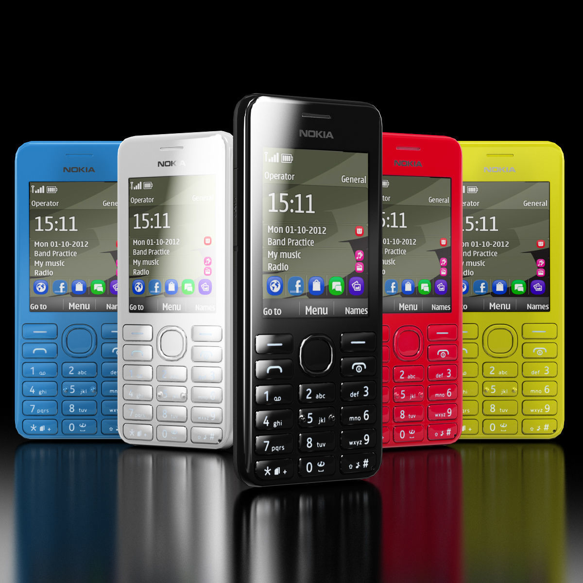 Nokia 206 Dual Sim cellphone 3D model_2