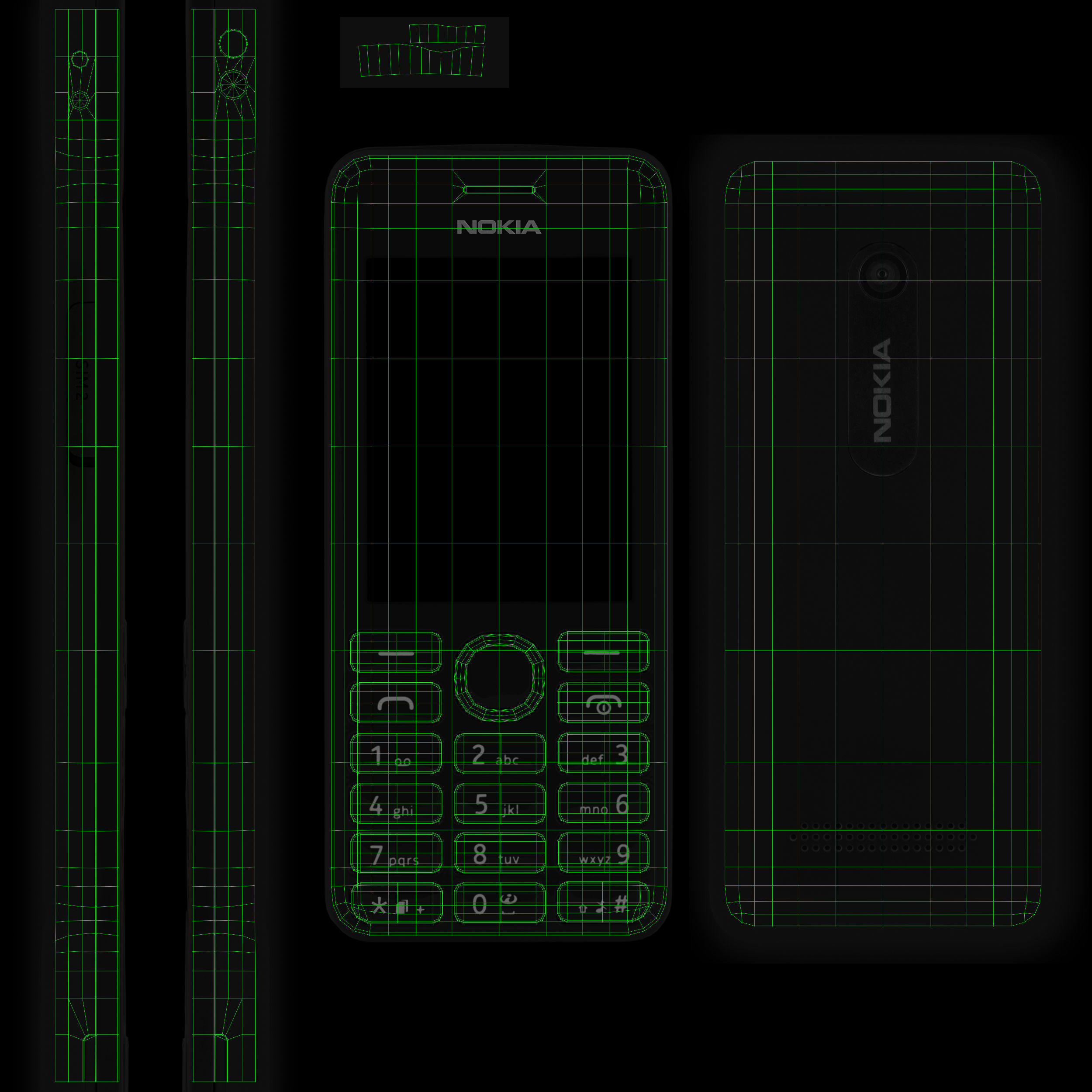 Nokia 206 Dual Sim cellphone 3D model_32