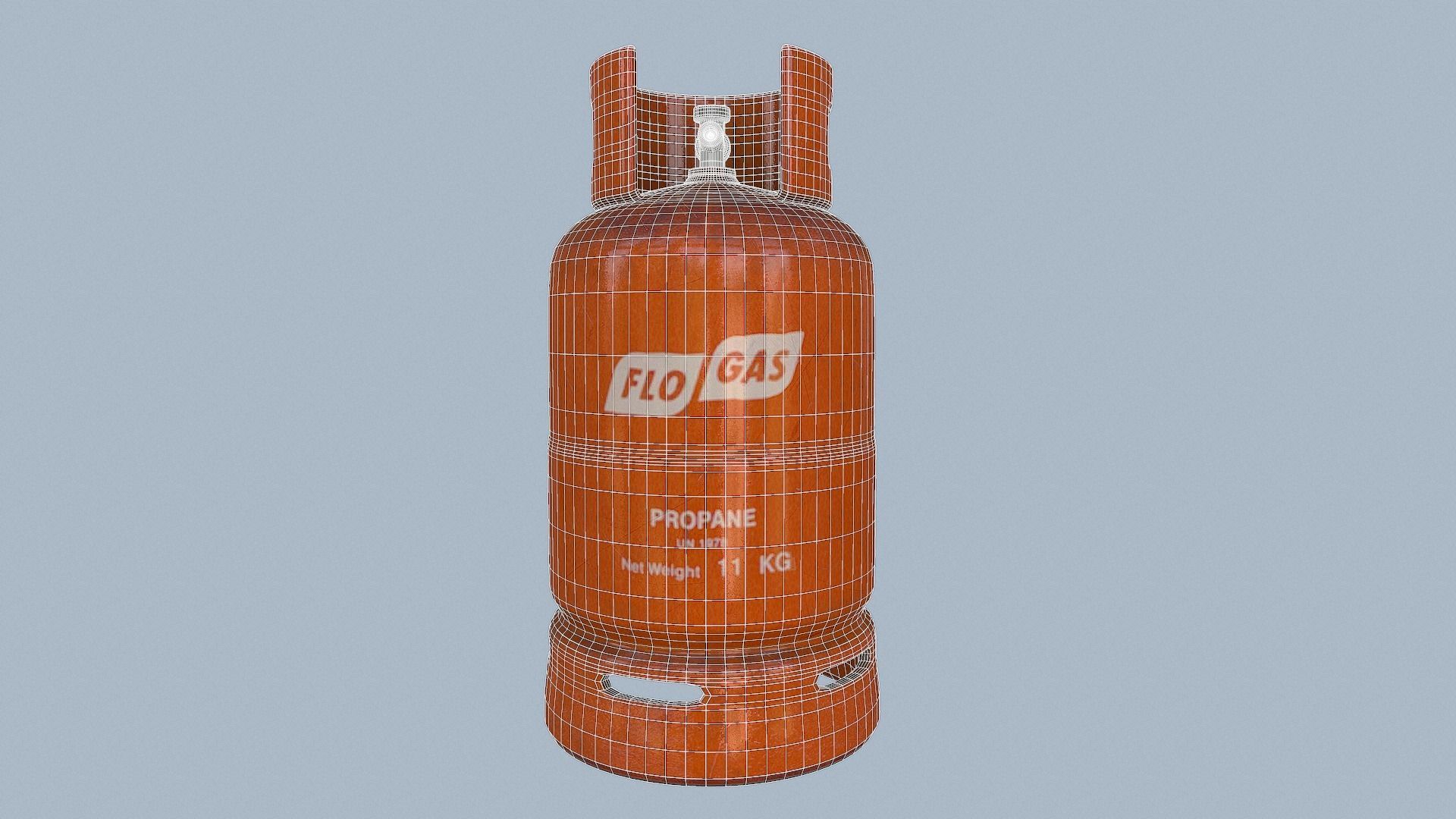 Gas Cylinder Orange Low-poly 3D model_3