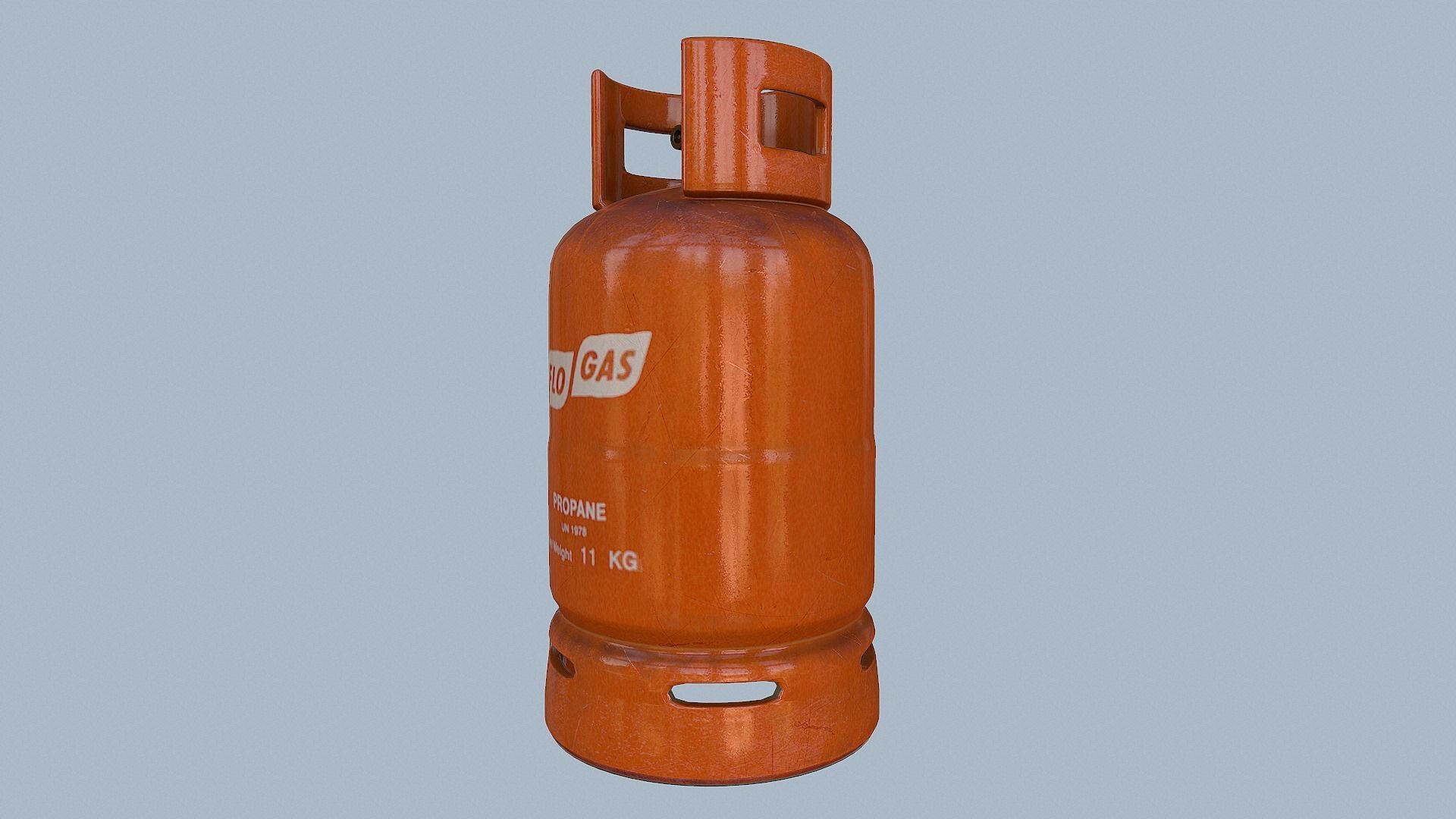 Gas Cylinder Orange Low-poly 3D model_10