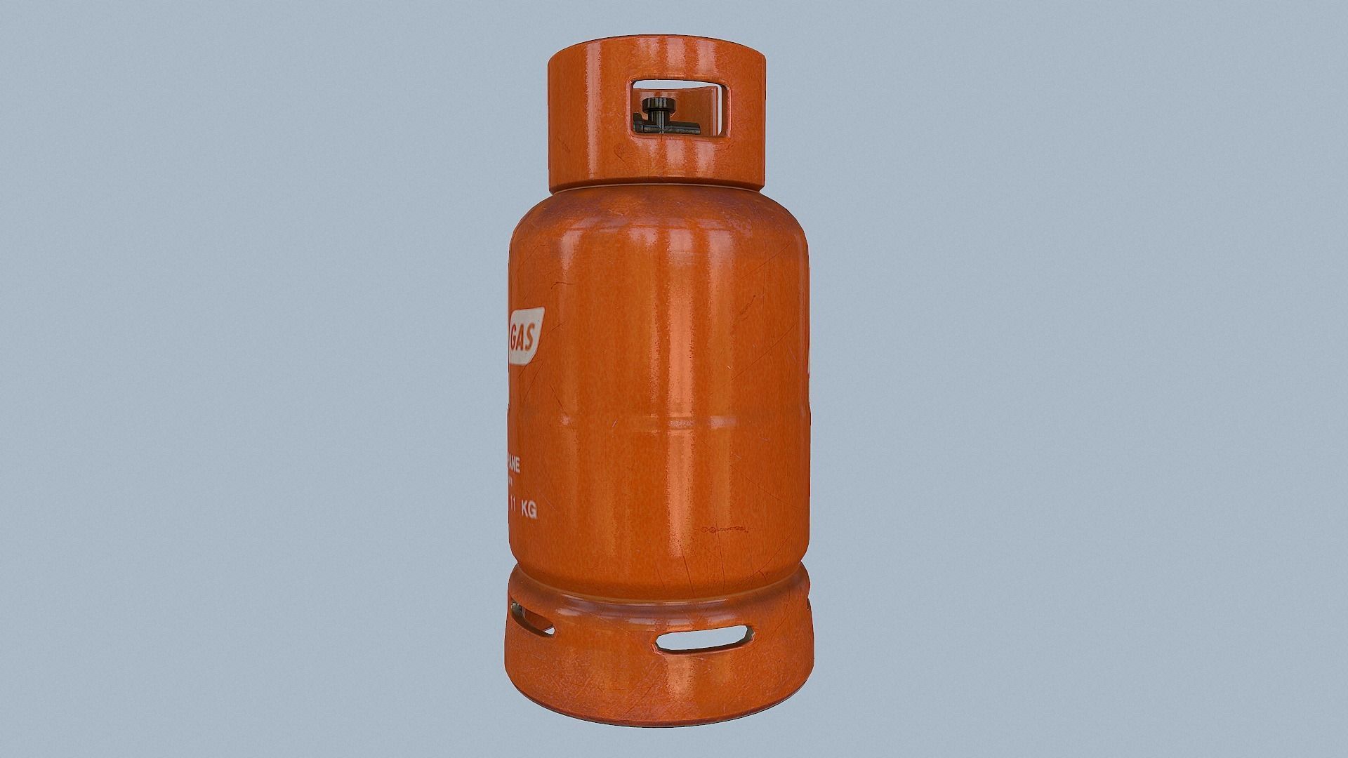 Gas Cylinder Orange Low-poly 3D model_44