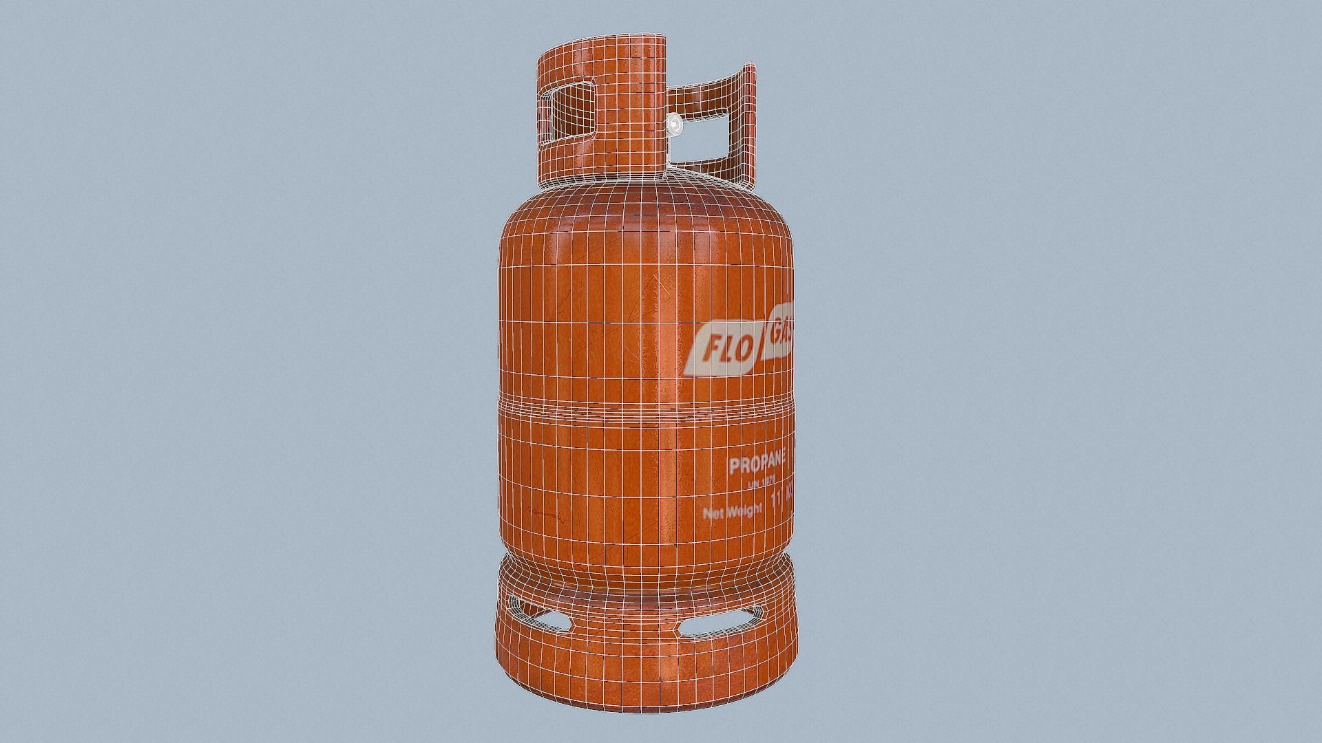 Gas Cylinder Orange Low-poly 3D model_55