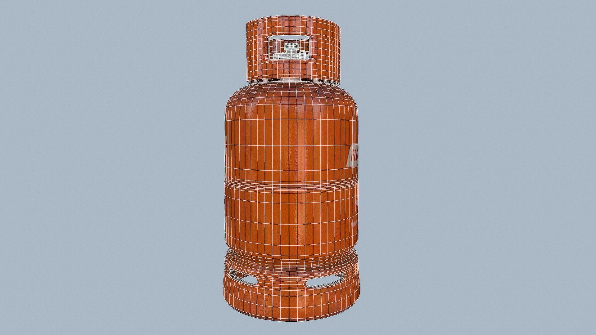 Gas Cylinder Orange Low-poly 3D model_19