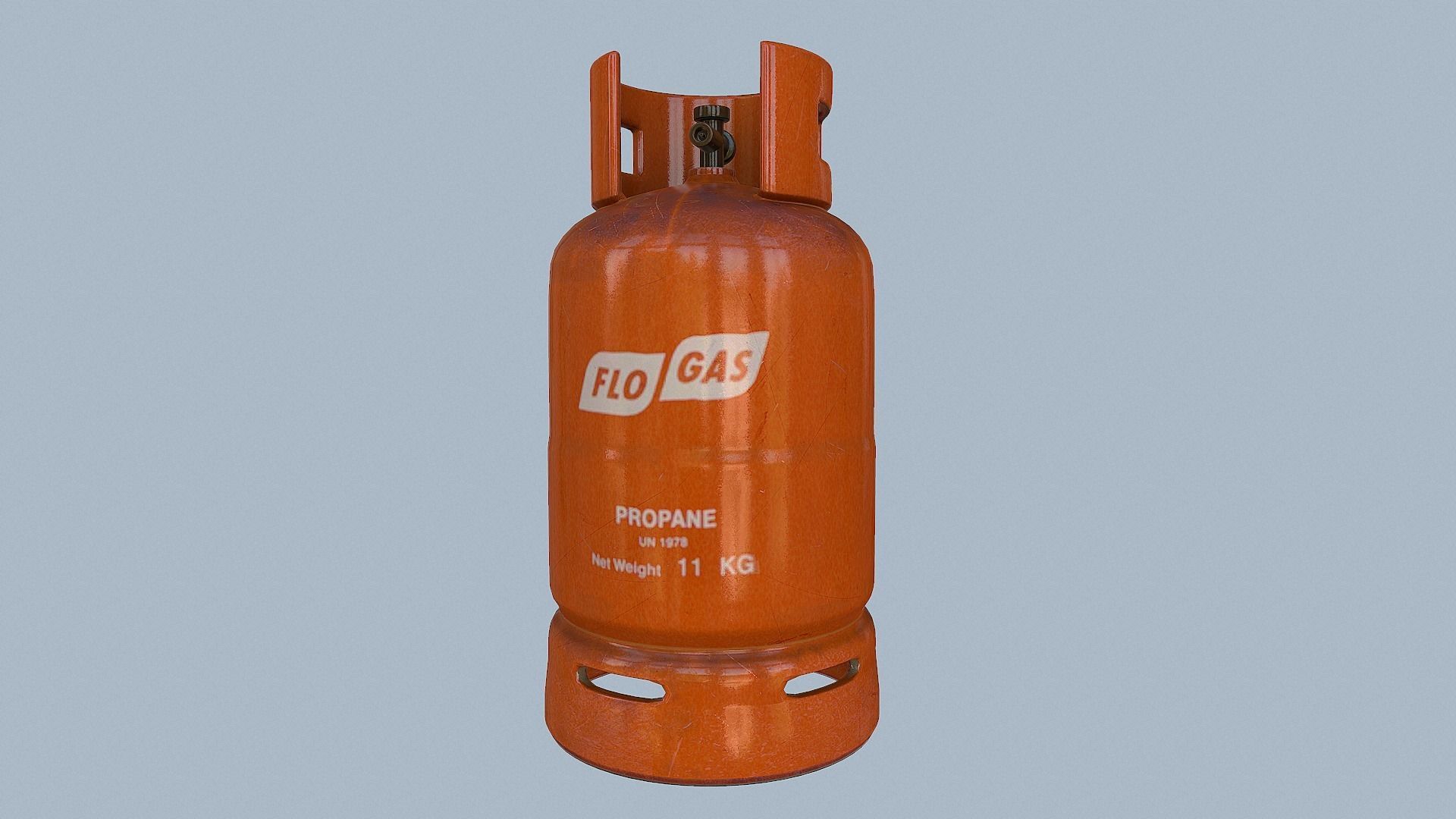 Gas Cylinder Orange Low-poly 3D model_4