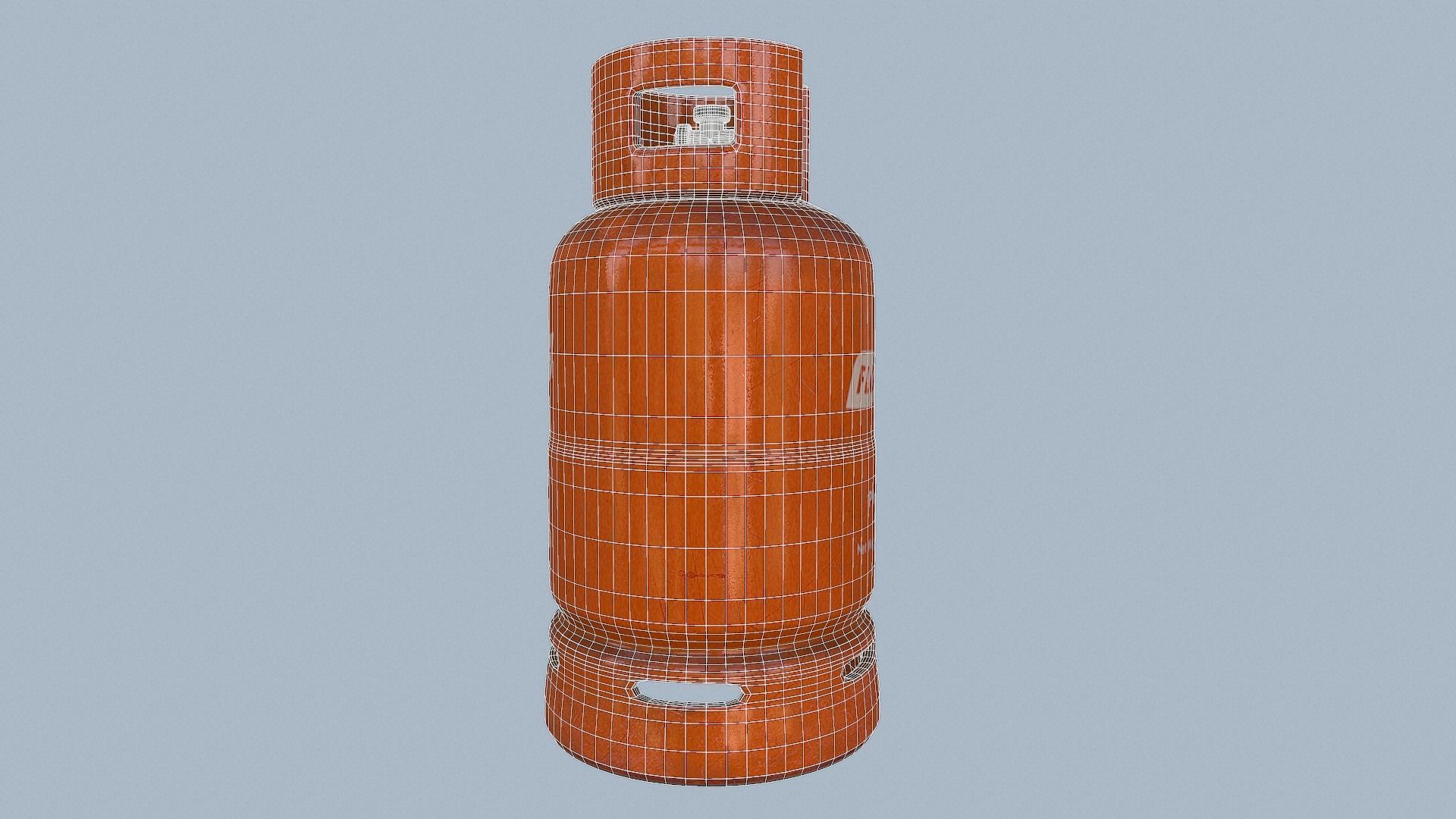 Gas Cylinder Orange Low-poly 3D model_49