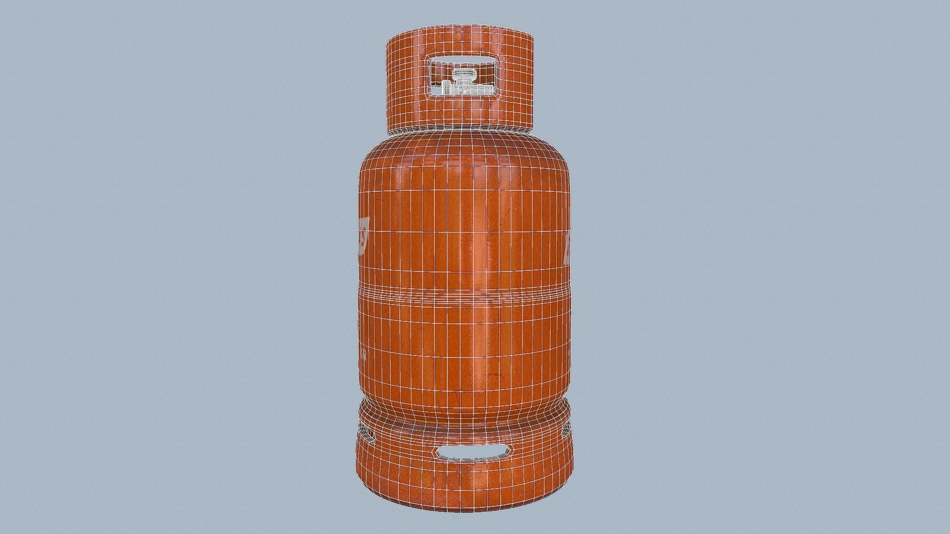 Gas Cylinder Orange Low-poly 3D model_47