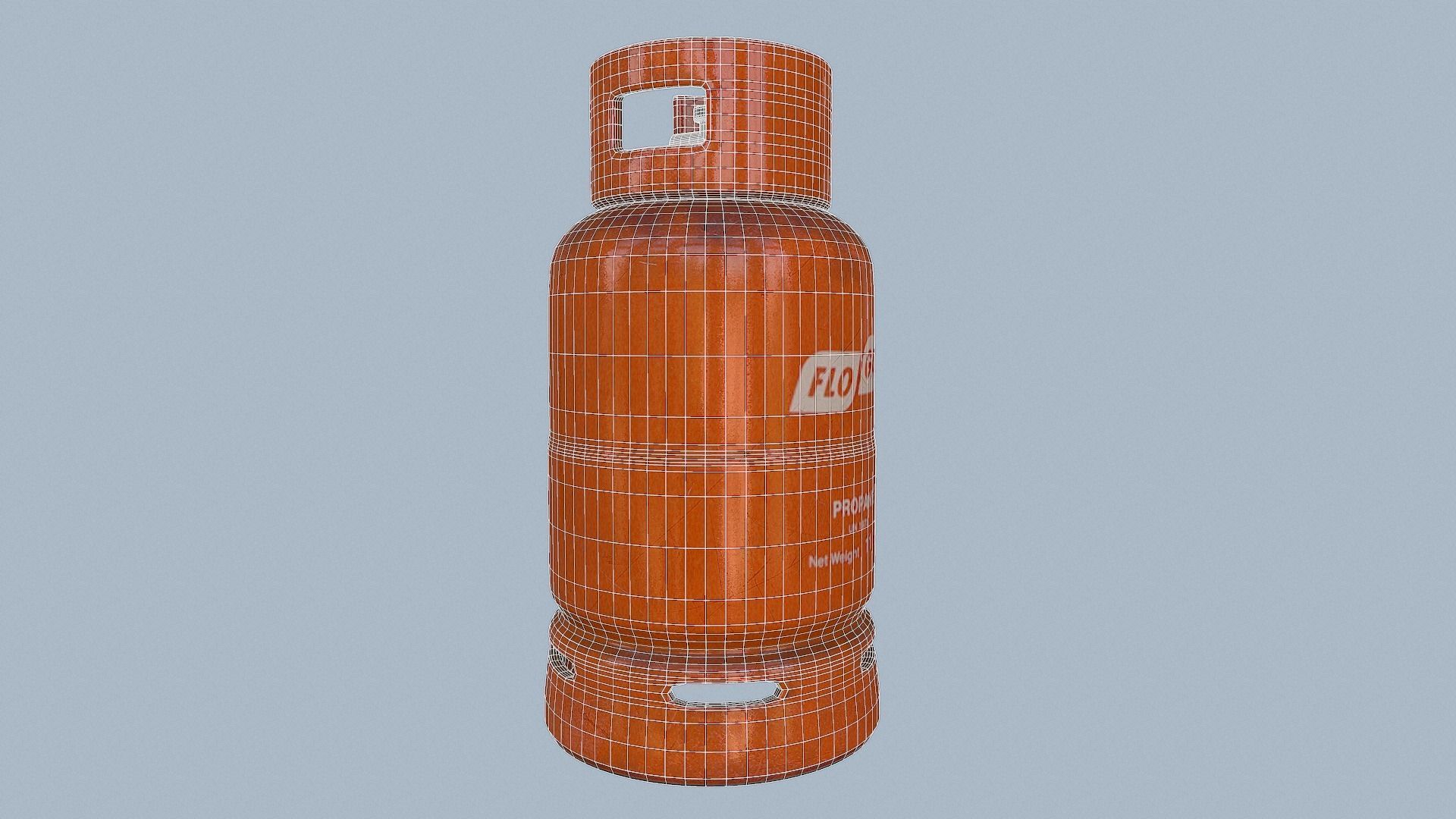 Gas Cylinder Orange Low-poly 3D model_23