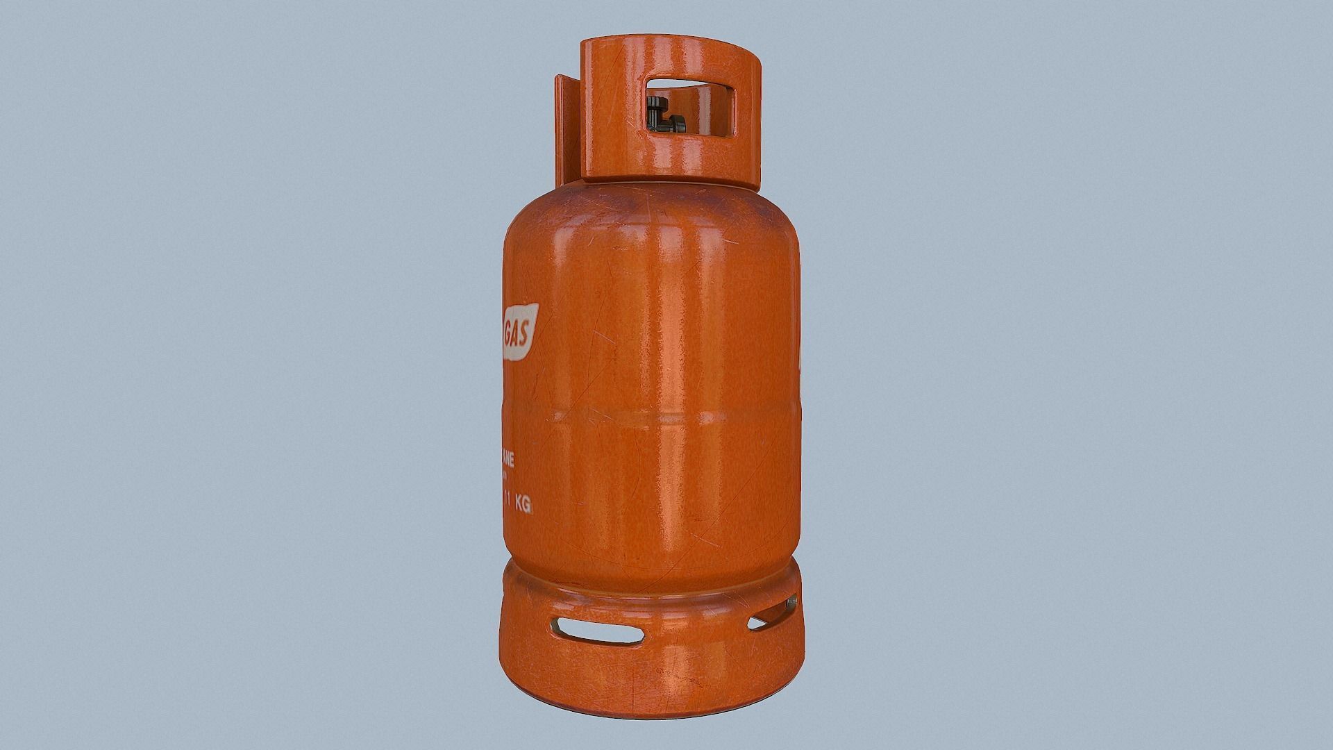 Gas Cylinder Orange Low-poly 3D model_14