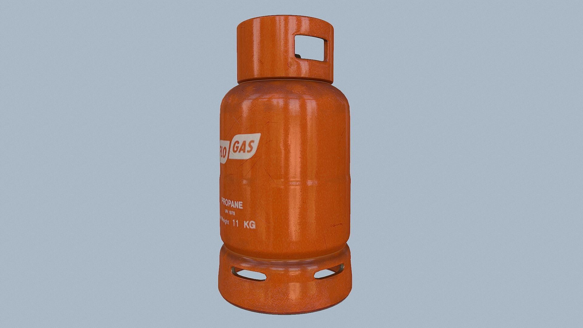 Gas Cylinder Orange Low-poly 3D model_40