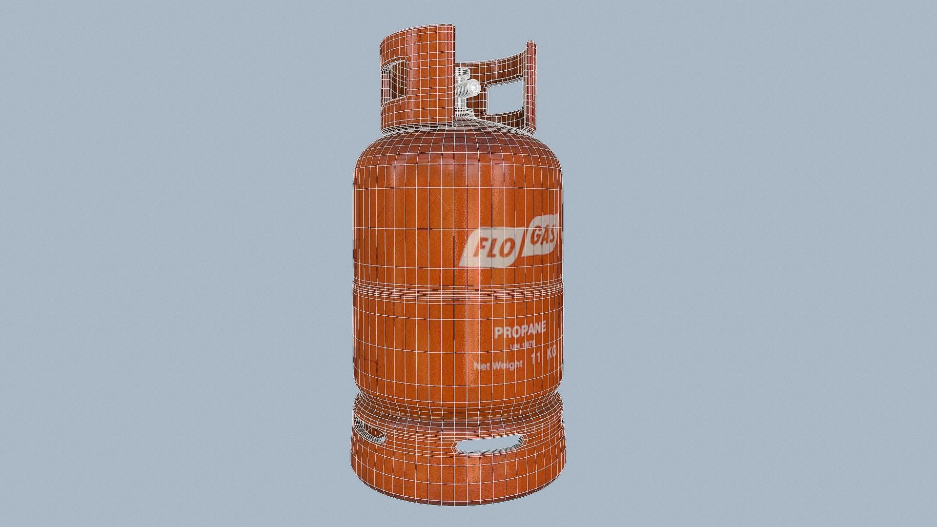 Gas Cylinder Orange Low-poly 3D model_57