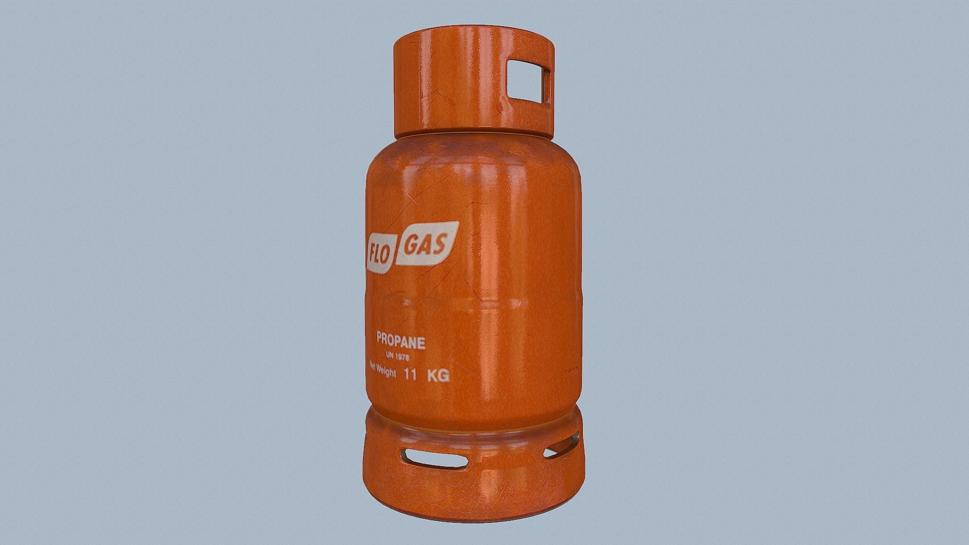 Gas Cylinder Orange Low-poly 3D model_38