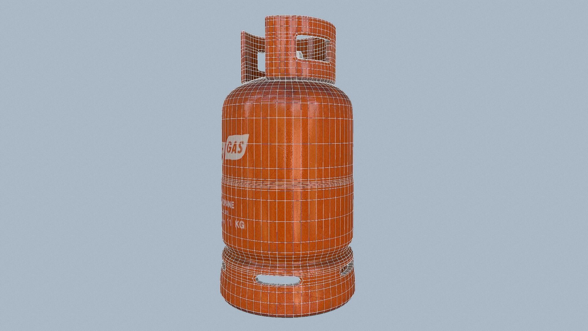 Gas Cylinder Orange Low-poly 3D model_13