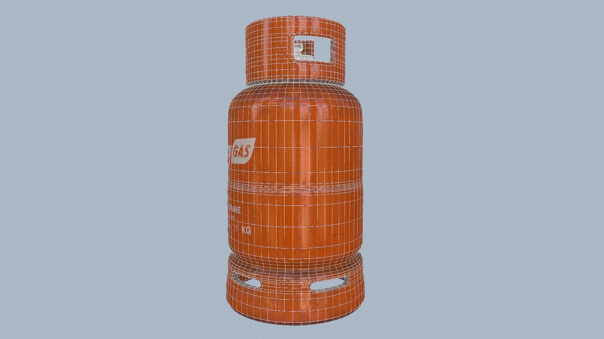 Gas Cylinder Orange Low-poly 3D model_43