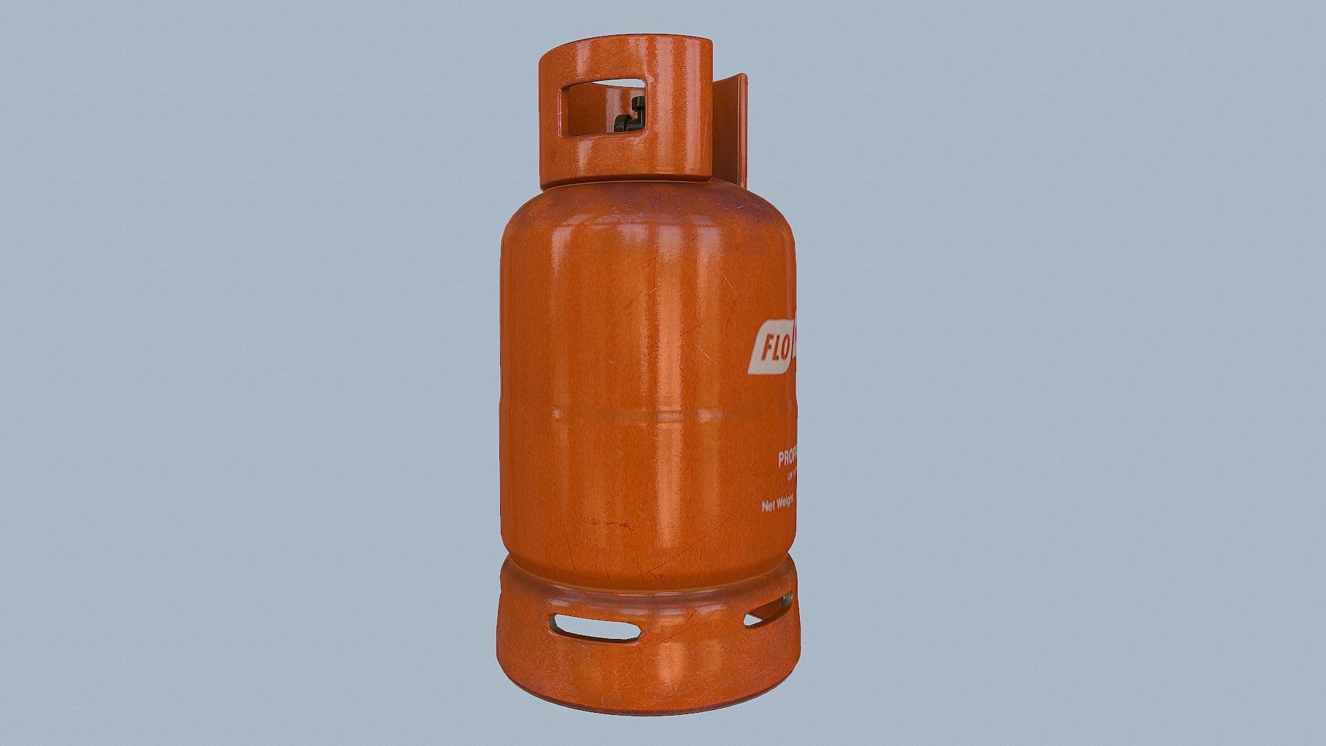Gas Cylinder Orange Low-poly 3D model_50