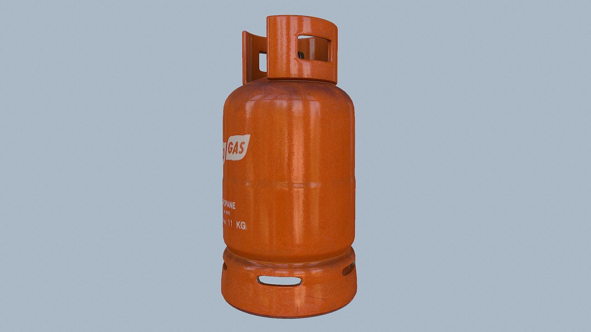 Gas Cylinder Orange Low-poly 3D model_12