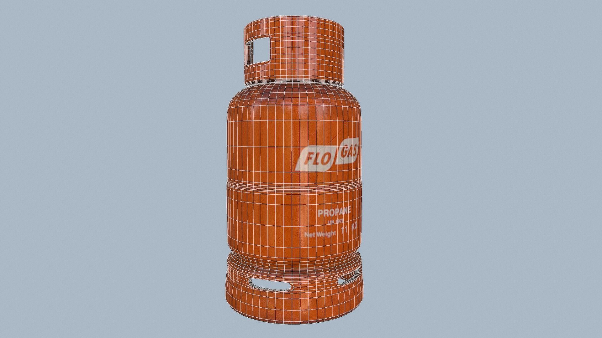 Gas Cylinder Orange Low-poly 3D model_27