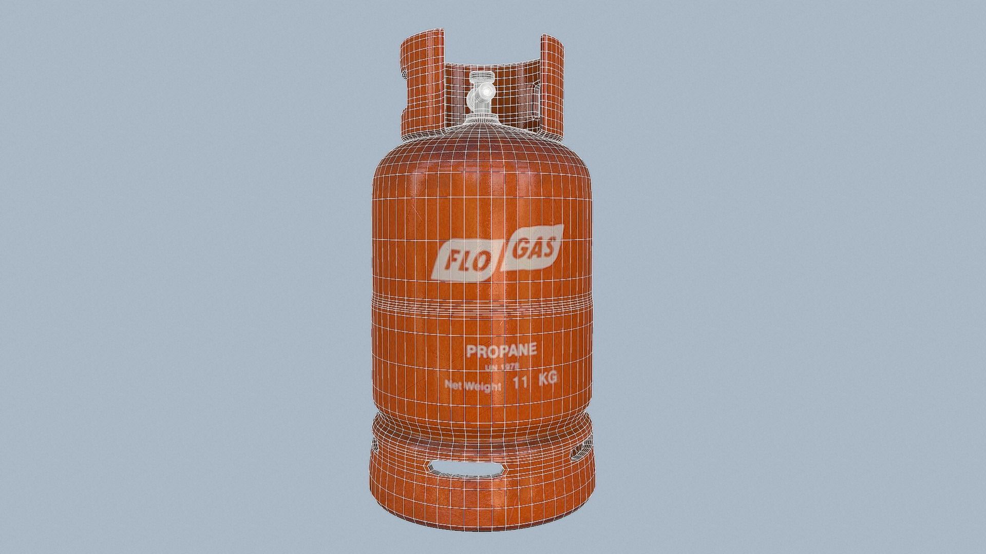 Gas Cylinder Orange Low-poly 3D model_61