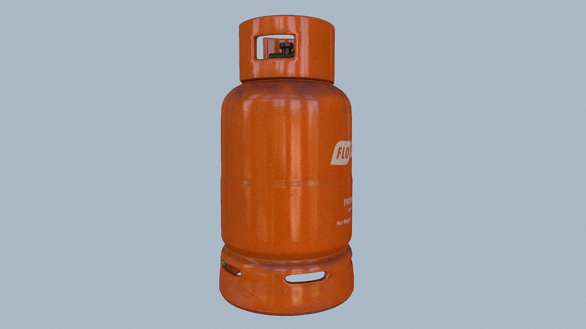 Gas Cylinder Orange Low-poly 3D model_20