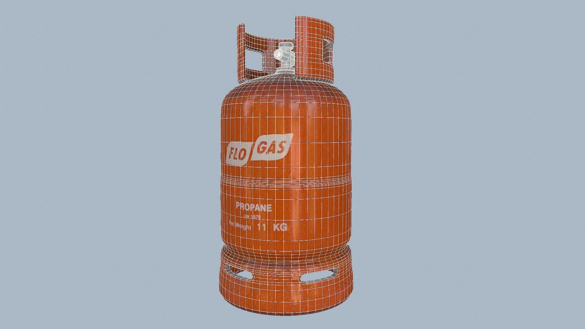 Gas Cylinder Orange Low-poly 3D model_7