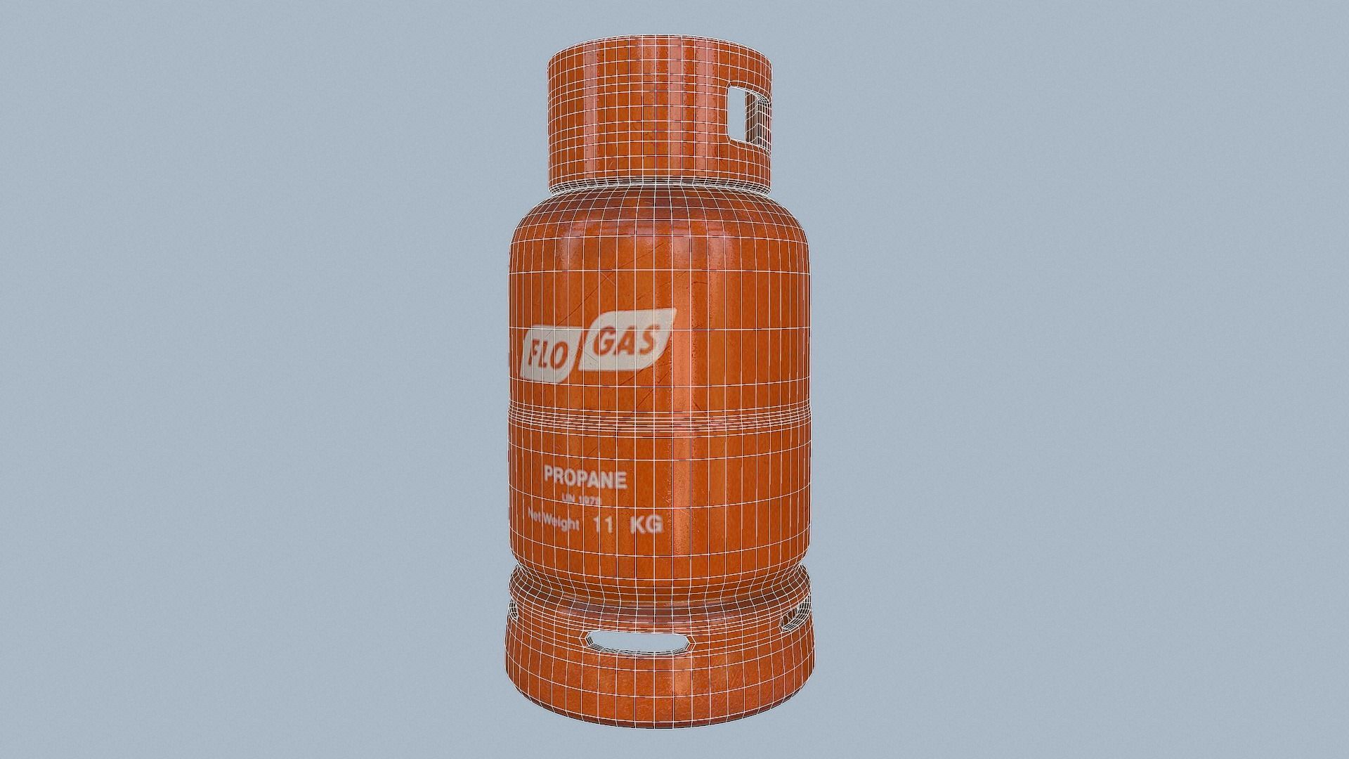 Gas Cylinder Orange Low-poly 3D model_37